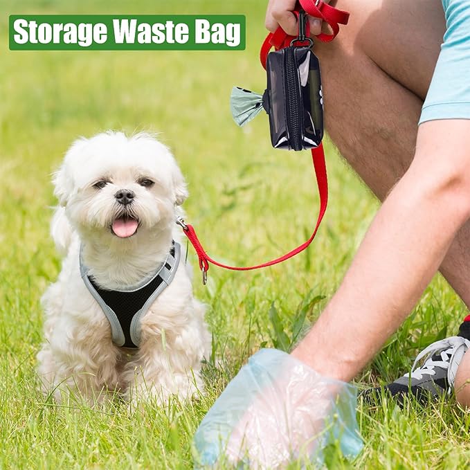 Dog Waste Bag Dispenser Poop Bag Dispenser for Leash Accessory dog Poop Bag Holders Fits Dog Leash Include Hand Free Holder, Clear, No-PUXB