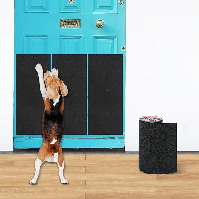 120 Grit Pet Nail Self Adhesive Replacement Emery Paper - Suitable for Small and Dogs with Long Quicks - Scratch Alternatives to Cat and Dog Nail Clippers (10in*13ft, Black, 120 Grit)