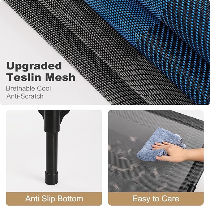 petizer 48" Elevated Dog Bed for Extra Large Dogs, Outdoor Dog Cot Waterproof, XXL Dog Bed with Supporting Bars - Up to 200 LBs, Washable Breathable Raised Cooling Pet Bed, Indestructible, X-Large