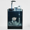 Nano Aquarium Kit,1.5 Gallon Rimless Small Glass Tank with Filter, Aquarium Light, and Aquascaping Decorations, for Home and Office (Black Tank - White Crystal, Small)