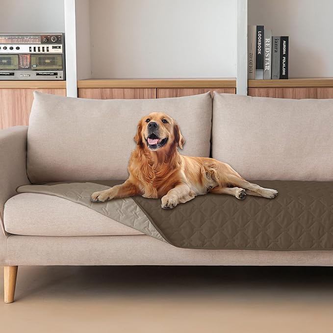 gogobunny 100% Double Sided Waterproof Dog Blanket Soft Pet Bed Cover Reversible Protect Furniture Couch Sofa Car for Puppy Cat Kids (Dark Walnut/Light Walnut, 30x80 Inch (Pack of 1))