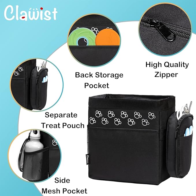 Dog Travel Bag - Airline Approved, 2 Food Containers, 2 Bowls, Treat Pouch & Accessories