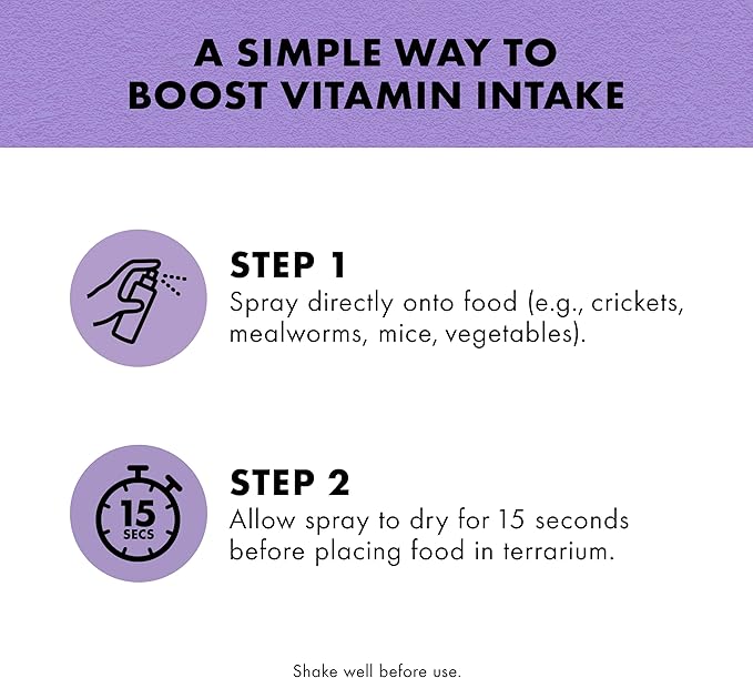 Zilla Vitamin Supplement Food Spray, with Carotene, Spray-on Multivitamin Supplement for Reptiles