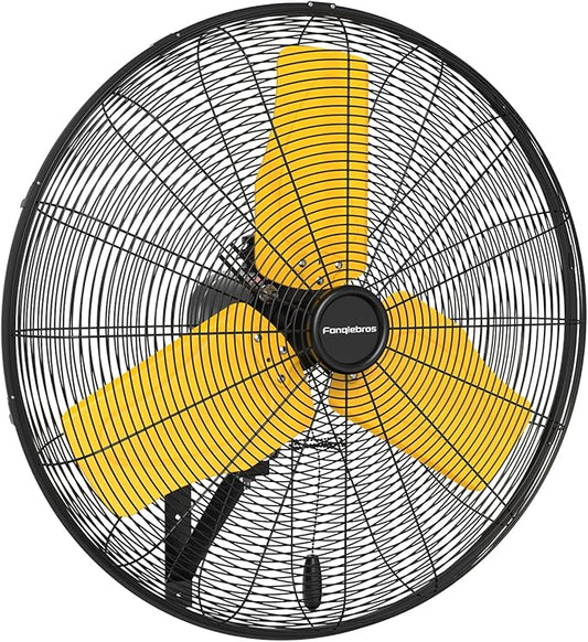 Pro 9500 CFM 24" Outdoor IP44 Waterproof Wall Mount Fan, 3-Speed Oscillating Metal Fans with Enclosure Motor, Heavy Duty Wall Fan for Patio, Warehouse, Garage, and Jobsite