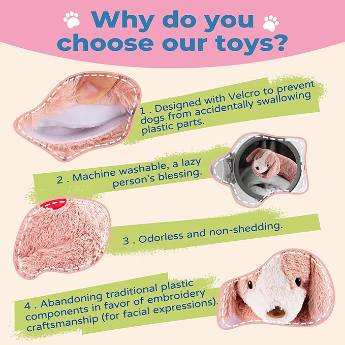 Heartbeat Toy Puppy Heartbeat Stuffed Toy for Dog Calming Aid, Heartbeat Puppy Toy for Pets Anxiety Relief, Dog Comfort Toy for Behavioral Aid Crate Training, Puppy Essential