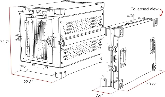 Heavy Duty Fully Collapsible Powder-Coated Aluminum Dog Crate - Small (White)