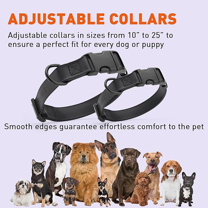 Dogline Biothane Waterproof Dog Collar with Quick Release Buckle Strong Coated Nylon Webbing with Odor- Proof for Easy Care Easy to Clean Fits Small Medium Large Dogs, Black 5/8" W 9-14" L