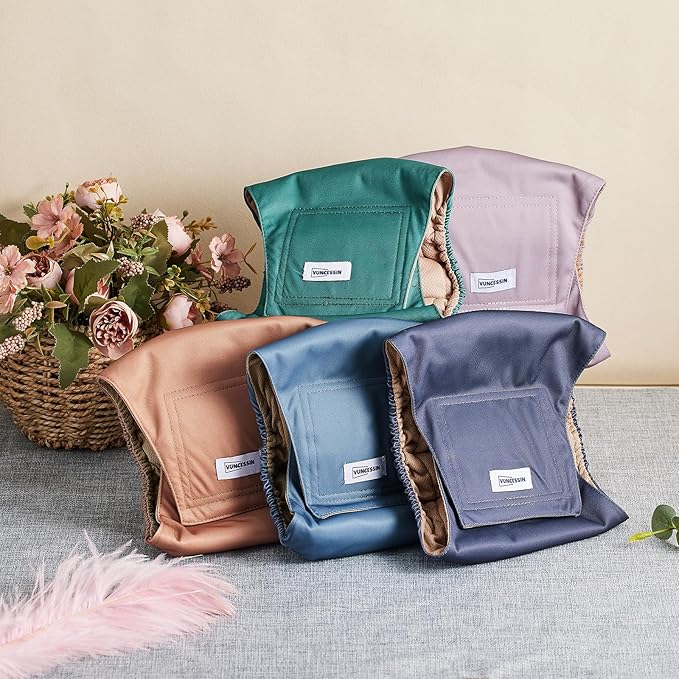 Reusable Dog Diapers Male, Premium Washable Belly Bands for Male Dogs Large, Pack of 5, High Absorbing Male Dog Wraps for Doggie & Puppy in Incontinence or Excitable Urination and Training(L)