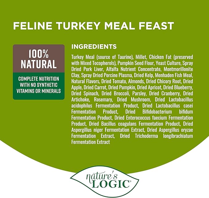 Nature's Logic Turkey Dry Cat Food (1 Pack), 15.4 lb