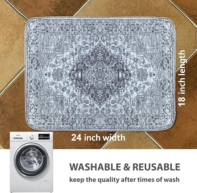 nunubaby Washable Pee Pads for Dogs, Stylish, Non-Slip and Leak-Proof Pee Pads. Reusable Potty Pads for Dogs for Crates and Floors.(Gray/Geo, 18" x24")