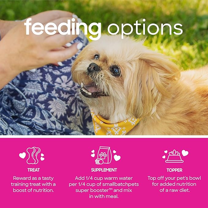 Smallbatch Freeze Dried Dog Treats, Superfood Food Topper Rabbit Bites for Dogs & Cats, Probiotics, Organic Ingredients, High Protein, Grain Free Healthy Treat & Food Topper, Made in the USA, 7 oz Bag