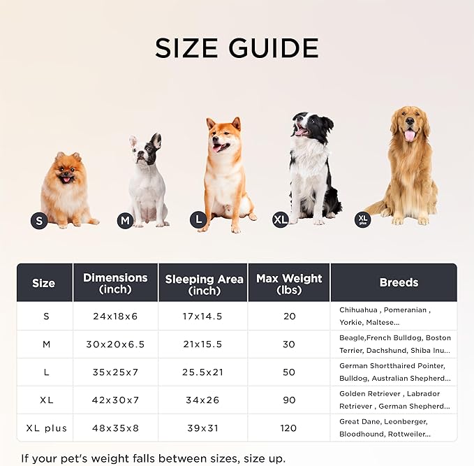 Bedsure Orthopedic Dog Beds Large Sized Dog, Waterproof Memory Foam Pet Bed with Sides, Non-Slip Bottom and Egg-Crate Foam Large Pet Couch Sofa with Washable Removable Corduroy Cover, Brown