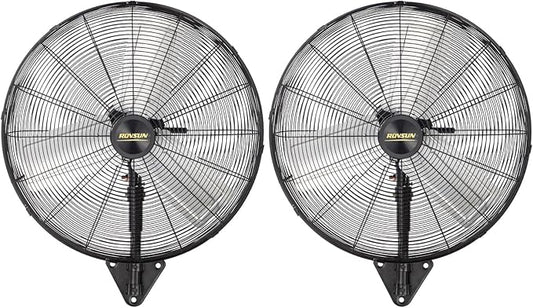 ROVSUN 20" Wall Mounted Fan, High Velocity Industrial Wall Fan, Max 4710 CFM with Wide Angle Oscillating, Suit for Commercial, Residential, Garage, Shop, Greenhouse, Gym, 2-Pack