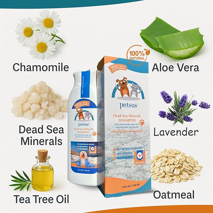 Hypoallergenic Dog & Cat Shampoo and Conditioner – All-Natural Itchy Skin Relief for Allergies | Puppy Safe | Soothing with Tea Tree Oil, Aloe Vera, and Oatmeal for Sensitive Skin