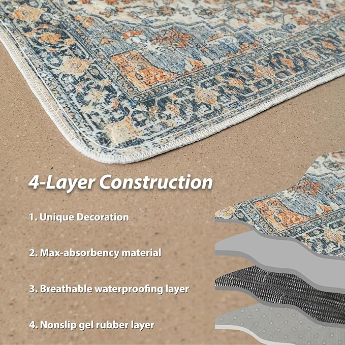 nunubaby Washable Pee Pads for Dogs, Stylish, Non-Slip and Leak-Proof Pee Pads. Reusable Potty Pads for Dogs for Crates and Floors.(Beige/Multi, 31" x36" )