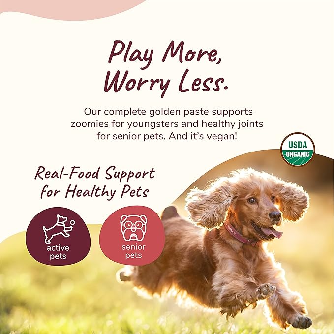 kin+kind Hip+Joint Supplement Dogs & Cats - Vet Formulated Natural Formula with Organic Turmeric, Black Pepper and Coconut- Made in USA - 8 oz (Large)