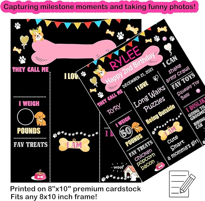 Dog Birthday Party Supplies, Pink Dog Birthday Decorations, Lets Pawty Balloons Banner Hat Bandana Tutu Skirt Outfit for Small Medium Dogs