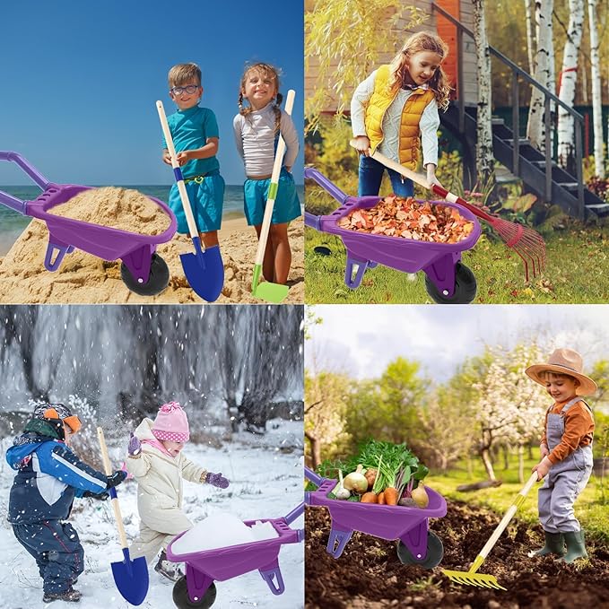 Kids Gardening Tools Outdoor Toys Set Backyard Play with Wheelbarrow Educational STEM Learning Pretend Toys Outdoor Indoor for Toddlers Kids Boys Girls