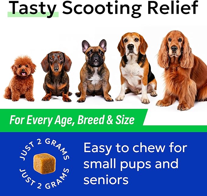 BARK&Spark Dog Anal Gland Treatment Chews - AnalGland Support Supplement - Stop Scoot & Reduce Odor with Prebiotics & Digestive Enzymes - Bacon Flavor, 120 Treats