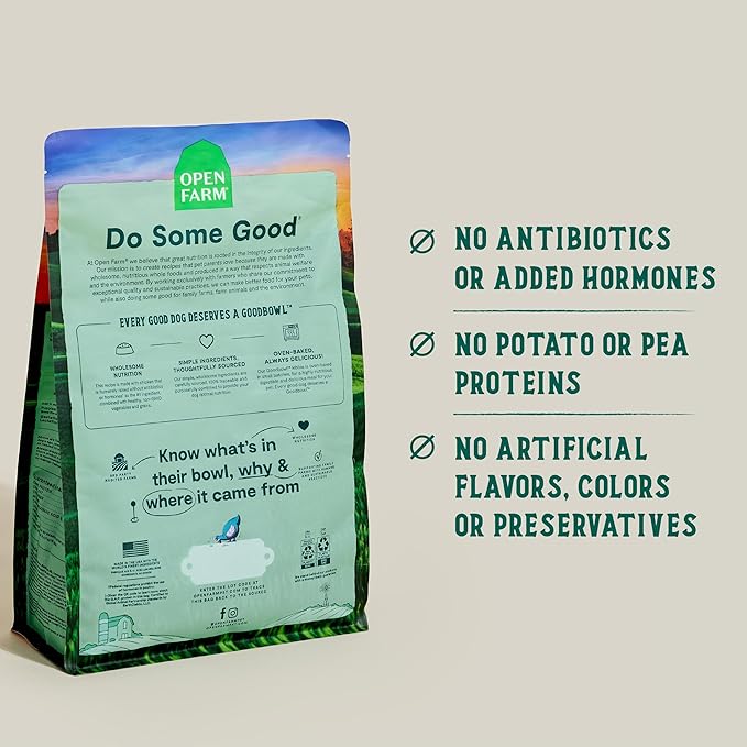 Open Farm Goodbowl, Oven-Baked Small Batch Dry Dog Food - Harvest Chicken & Brown Rice Recipe, Includes Non-GMO Produce & Grains, 3.5lb Bag (56oz Bag)