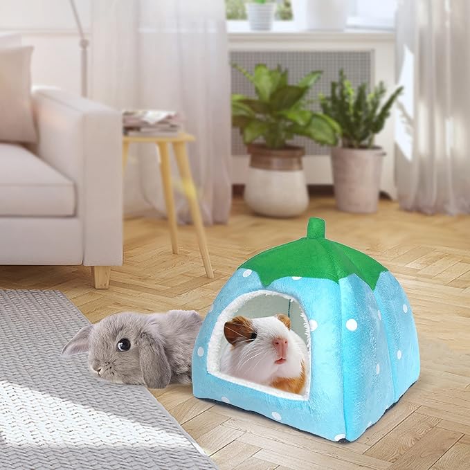 Guinea Pig Hideout 2 Pack Guinea Pig Bed House Cage Accessories Cozy Hide-Out for Hedgehog Ferret Chinchilla&Other Small Animals