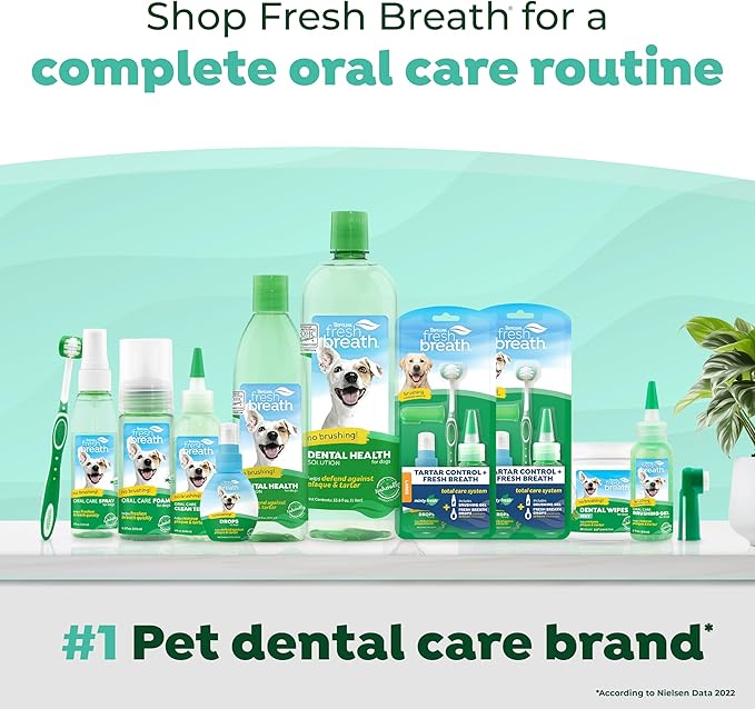 TropiClean Fresh Breath TripleFlex Toothbrush for Small & Medium Dogs | 360-Degree Dog Dental Cleaning | Dog Toothbrush for Small & Medium Breeds