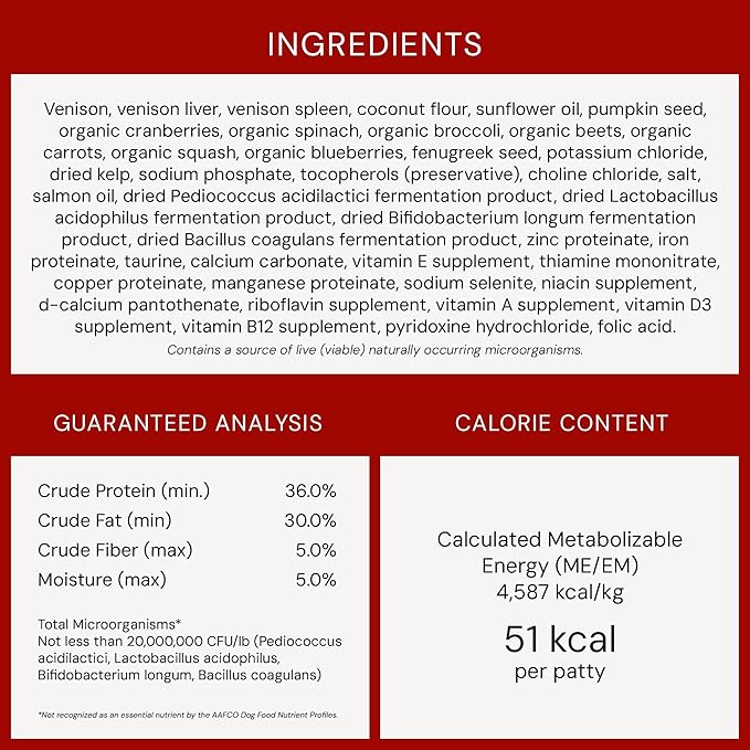 Stella & Chewy's Freeze-Dried Raw Dinner Patties - Simply Venison Recipe - High Protein Grain-Free Puppy & Dog Food - Perfect For Picky Eaters - 14 oz