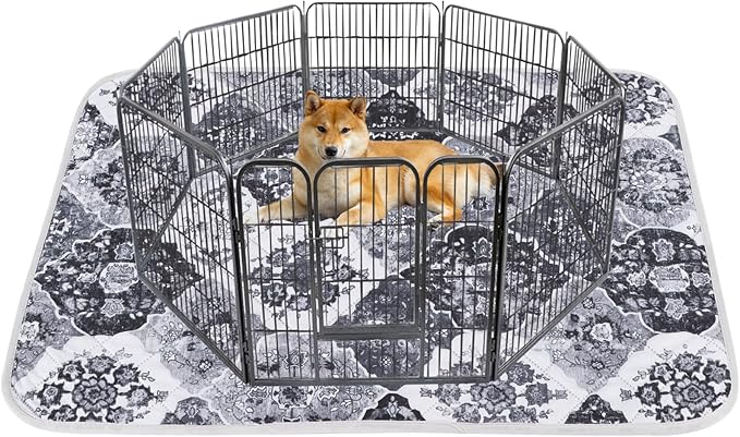 IEUUMLER Washable Pee Pads for Dogs, 2 Pack Reusable Pee Pads for Dogs Non-Slip Grip, Super Absorbent Waterproof Puppy Pads for Potty Training, Playpen, Crate, Whelping Box EU011 Black Grey, 48x48