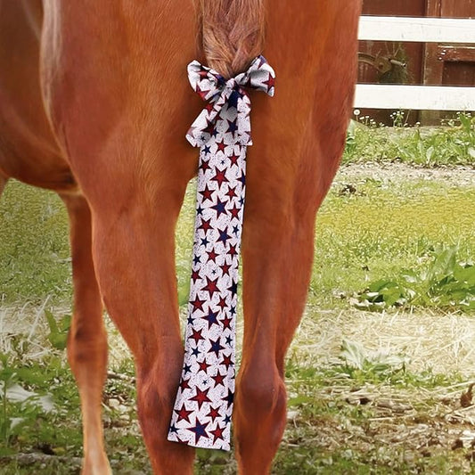 Harrison Howard Stretchy Tail Bag Breathable Horse Tail Guard Slip on Design Protect Horse Tail 2 Strand Closure Straps Keep Tail Clean & Protected 22" L Length Makes Grooming Easy-Dream Star