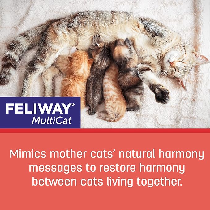 FELIWAY MultiCat Calming Pheromone Diffuser: 1 Diffuser Kit & 6 Refills