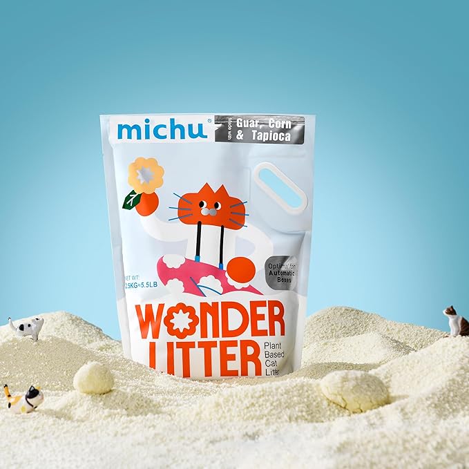 Tofu Cat Litter Natural Clumping Tofu Cat Litter 5.5lb/88oz 5 Scents (Watermelon + Wonder Litter, 2 Pack)