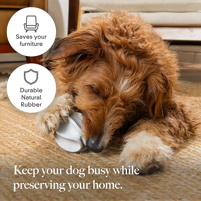 LAY LO Treat Dispensing Dog Toy – Natural Rubber Topple Toy for Chewing, Enrichment & Mental Stimulation | Dog Treat Dispenser Puzzle | Dishwasher Safe | Includes Live Trainer Support