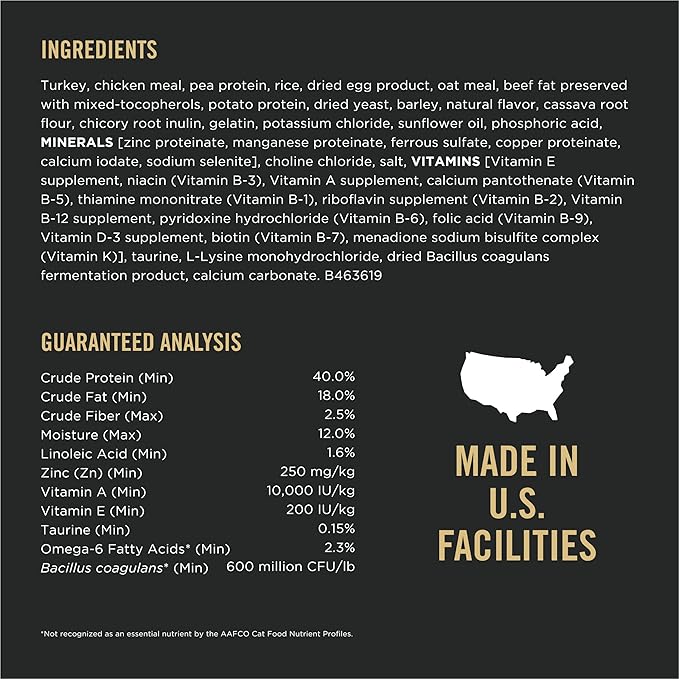 Purina Pro Plan With Probiotics, Sensitive Skin & Stomach, Natural Dry Cat Food, Turkey & Oat Meal Formula - 3.2 lb. Bag