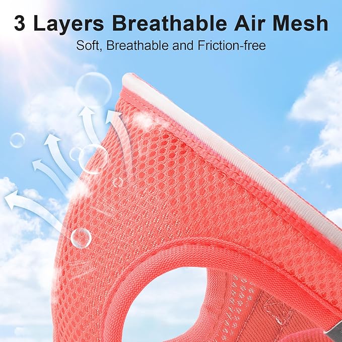 Light Up Dog Harness,Rechargeable LED Dog Harness for Small Medium Large Dogs,Reflective Lighted Safety Vest for Night Walking & Camping,Lightweight & Adjustable,Fluorescent Pink,S