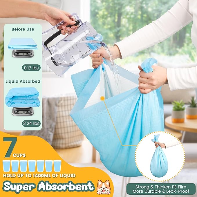 60 Count Extra Large Dog Pee Pads 28" x 34", Super Absorbent X-Large Puppy Pads Disposable Dogs Training Pads, Quick Drying Leak-Proof Dog Potty Pads for Doggies Puppies