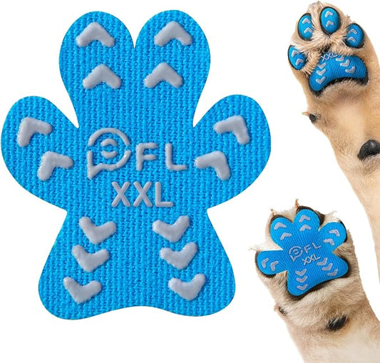 Anti-Slip Dog Paw Protector Pads for Senior Dogs, Dog Paw Blue Stickers with Strong Traction on Hardwood Floor, Dog Essentials,12sets(48pcs) XXL (61-80lbs)