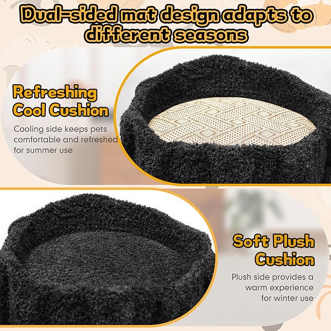 Luxury Cat Tree Tower for Indoor Cats,88.6" Tall Cat Tree,Multi-Level Furniture Activity Center with Scratching Posts Stand House Condo Funny Toys Kittens Pet Play House, Purple