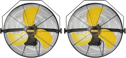 HiCFM 5100 CFM 20 inch Outdoor High Velocity Wall Mounted Fan with IP44 Enclosure Motor, Sealed Control Box, 9 FT Cord & GFCI Plug, Weatherproof for Patio, Workstation - UL Listed, 2 Pack