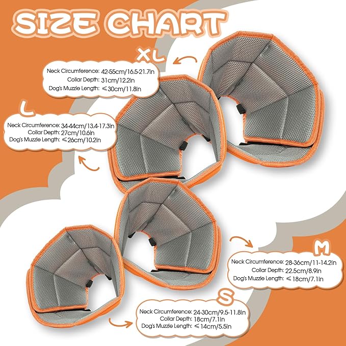 Dog Cone Collar Soft Cone for Medium Dogs After Surgery Adjustable Elizabethan Collar for Dogs to Stop Licking Wounds, Biting Stitches Professional Pet Recovery Cones E-Collar for Dog