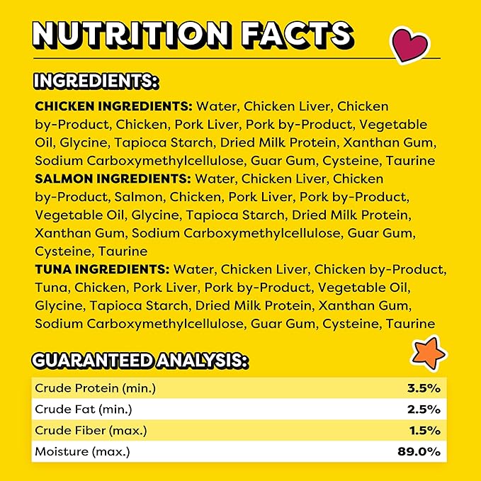 Temptations Creamy Puree Variety Pack of Squeezable Cat Treats, 0.42 oz. Tubes, 24 Count