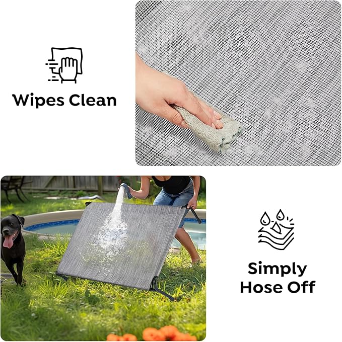 Veehoo Original Elevated Dog Cot - Raised Headboard Cooling Pet Bed, Large Dogs, Non-Slip & Breathable, XXL, CWC2417A