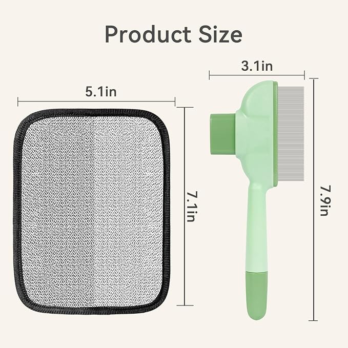 Pet Hair Removal Kit – Static Hair Removal Glove & Shedding Comb for Cats & Dogs, Removes Hair from Clothing, Furniture, Carpets & Bedding, Tackles Tangles, Fleas & Dander