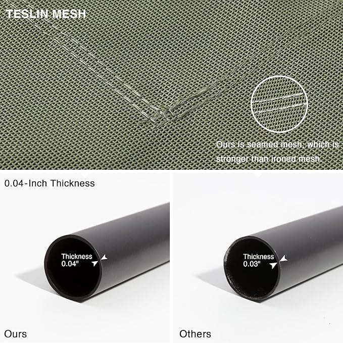 Love's cabin Elevated Cooling Dog Bed for Large Dogs, Portable Indoor & Outdoor Raised Pet Dog Cat Cot, Durable Summer Frame with Breathable Mesh, Olive Green, 48 inches