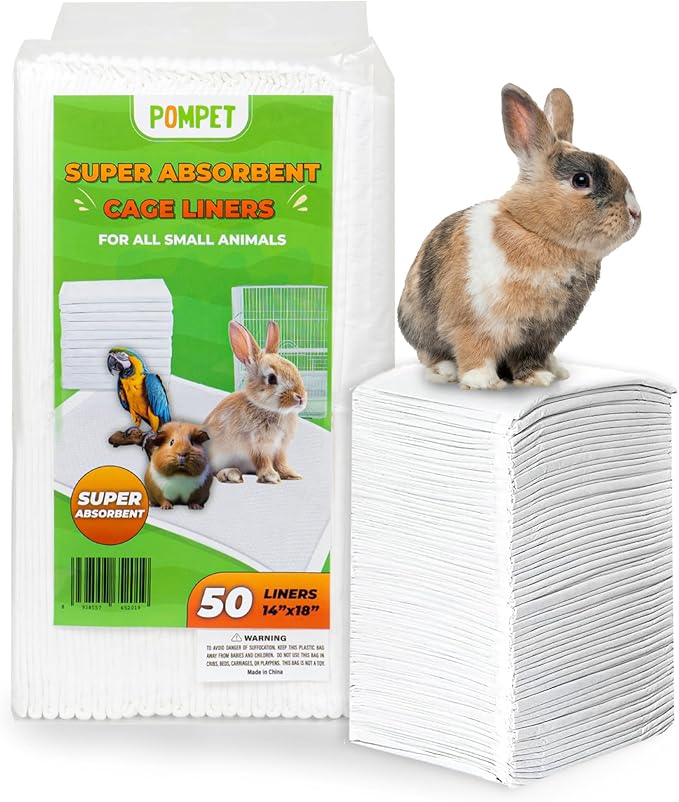 14"" X 18"" Disposable Guinea Pig Cage Liners 50 PCS, Rabbit, Hedgehog, Hamster, Chinchilla, Cat, Reptile and Other Small Animals