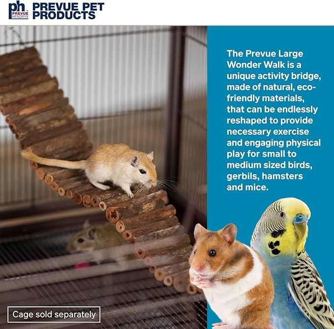 Prevue Pet Toy NAT Wonder Walk Bird Ladder, Large (62809),Brown