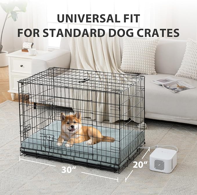 Pet Bed Cooling System, Consistent Warm and Cold Water Pad, No Electric Shock or Chemical Gel Needed, Machine Washable Bed, Ideal for Home and Crates (Cooling & Heating Green, 30" x 20")