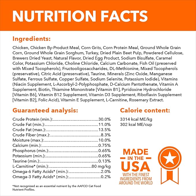 IAMS Proactive Health Indoor Weight Control & Hairball Care Adult Dry Cat Food, Chicken & Turkey Recipe, 22 lb. Bag