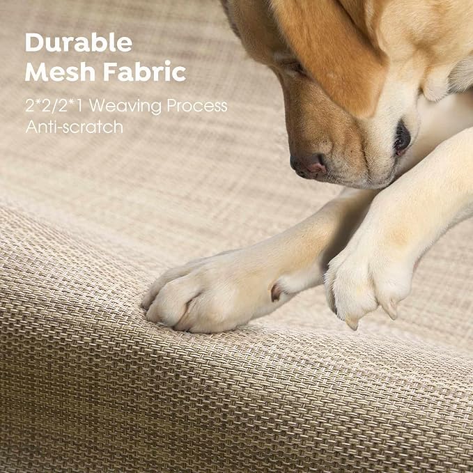 Veehoo XL Outdoor Elevated Dog Bed, Raised Dog Cot for Extra Large Dogs, Cooling Washable Waterproof Pet Hammock Beds with Slope Headrest, Breathable Mesh and Sturdy Frame, X-Large, CWC2204