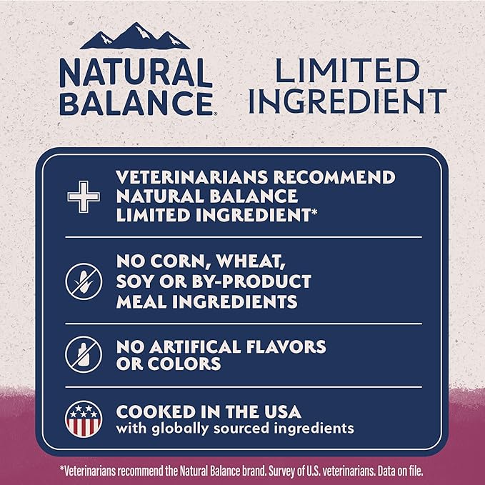 Natural Balance Limited Ingredient Adult Grain-Free Dry Dog Food, Reserve Sweet Potato & Venison Recipe, 22 Pound (Pack of 1)