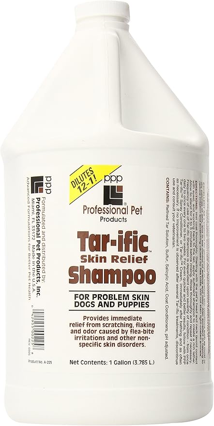 PPP Tar-ific Skin Relief Shampoo for Dogs - Soothe Hot Spots, Dryness, Flaking & Itching - Nourishes & Relieves Skin Issues - 1 Gallon